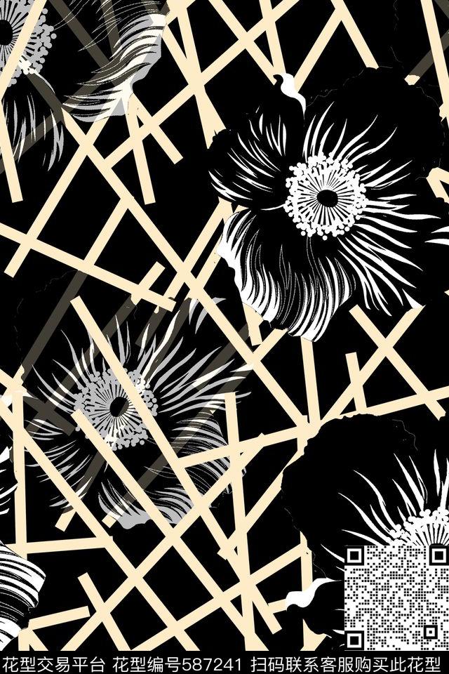 几何时尚原创传统印花华亿平台下载（图片编号: 587241） - 瓦栏（Walan）