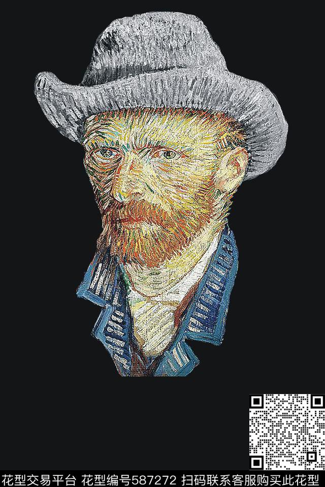 复古梵高传统印花华亿平台下载（图片编号: 587272） - 瓦栏（Walan）