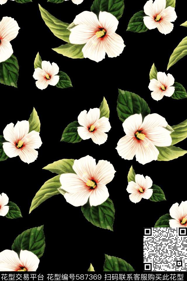 花卉田园潮流数码印花华亿平台下载（图片编号: 587369） - 瓦栏（Walan）