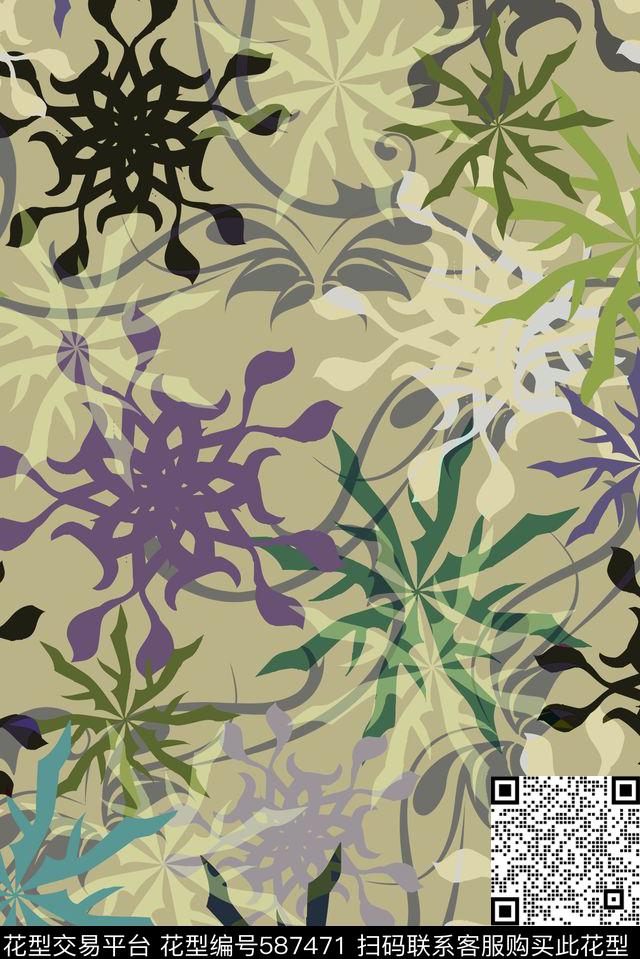 民族风经典色彩数码印花华亿平台下载（图片编号: 587471） - 瓦栏（Walan）