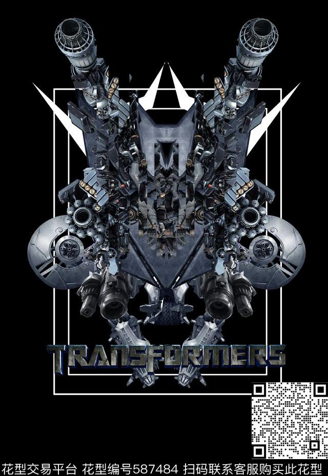 变形金刚抽象前卫男装T恤卫衣定位变形金刚数码印花华亿平台下载（图片编号: 587484） - 瓦栏（Walan）