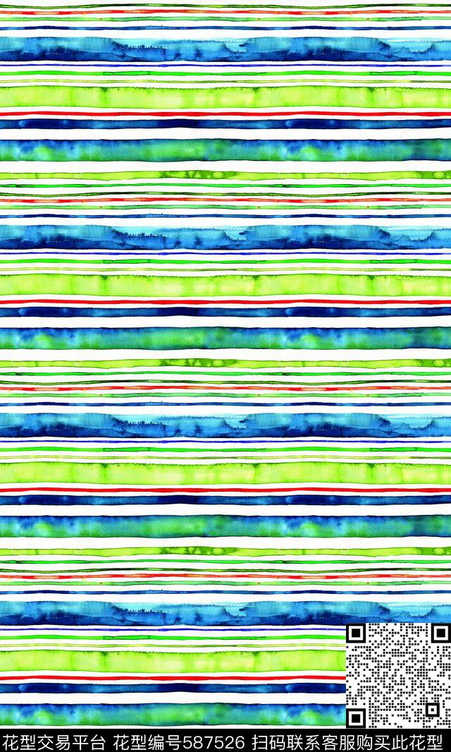 手绘纹理条纹数码印花华亿平台下载（图片编号: 587526） - 瓦栏（Walan）