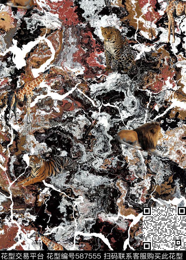 石纹肌理动物数码印花华亿平台下载（图片编号: 587555） - 瓦栏（Walan）