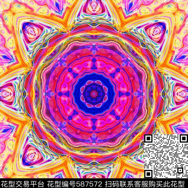 抽象抽象艺术抽象线条数码印花华亿平台下载（图片编号: 587572） - 瓦栏（Walan）