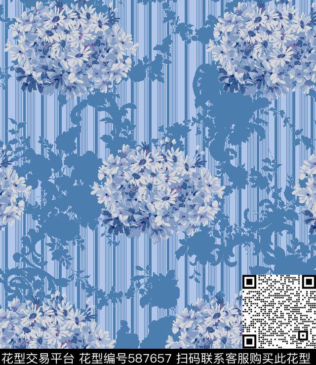 民族风花团条纹传统印花华亿平台下载（图片编号: 587657） - 瓦栏（Walan）