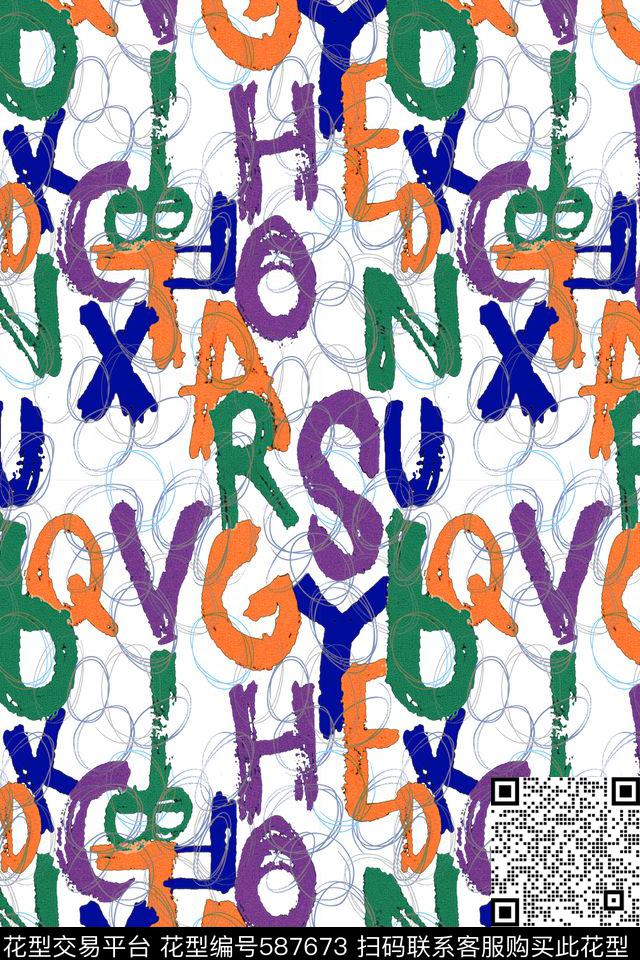 休闲字母几何传统印花华亿平台下载（图片编号: 587673） - 瓦栏（Walan）