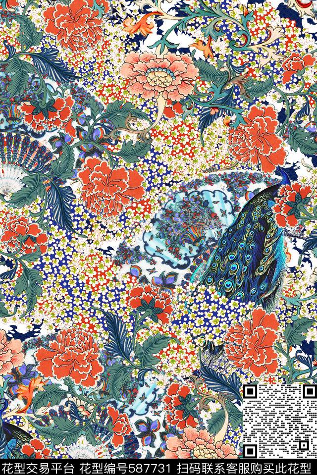 国外大牌女装女士夏装图腾数码印花华亿平台下载（图片编号: 587731） - 瓦栏（Walan）