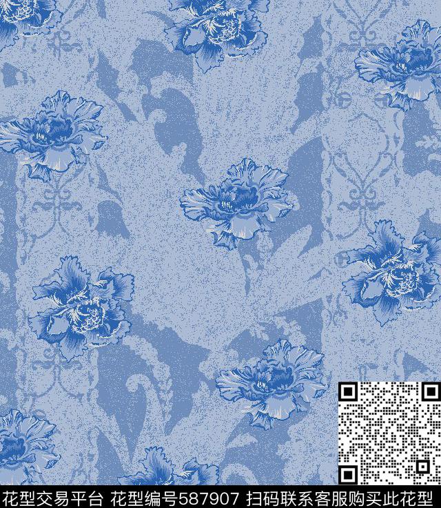 小碎花小花传统印花华亿平台下载（图片编号: 587907） - 瓦栏（Walan）