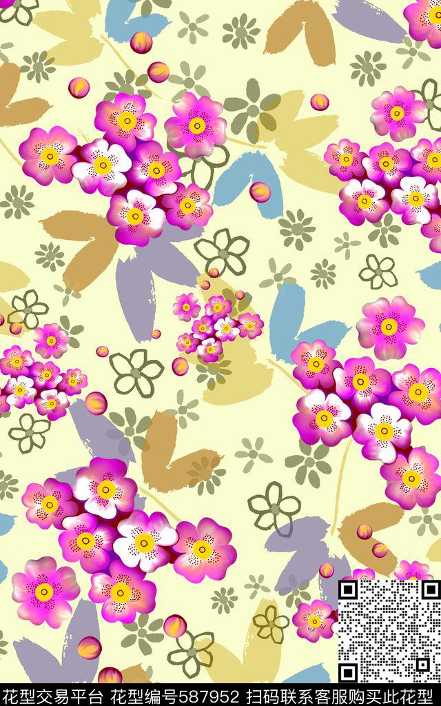 小碎花小花卡通传统印花华亿平台下载（图片编号: 587952） - 瓦栏（Walan）