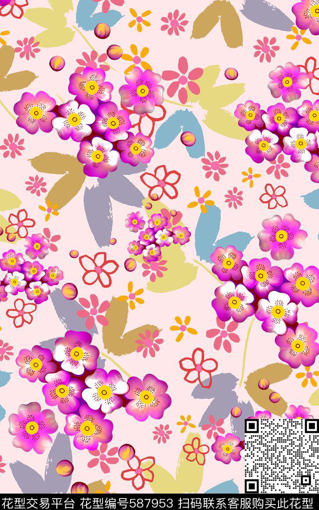 小碎花小花卡通传统印花华亿平台下载（图片编号: 587953） - 瓦栏（Walan）