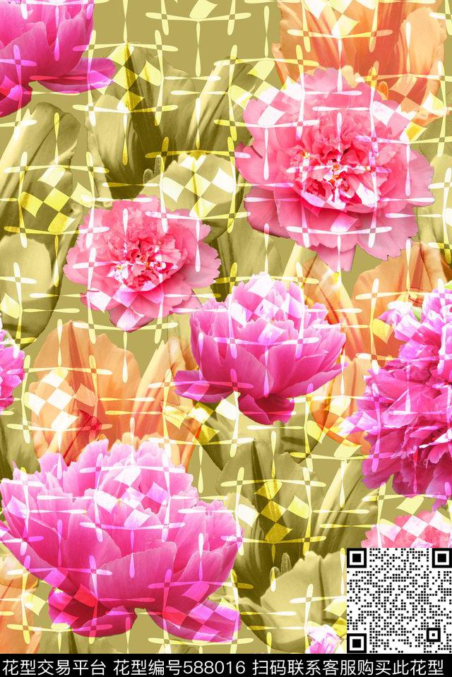 零点--女装花卉经典数码印花华亿平台下载（图片编号: 588016） - 瓦栏（Walan）