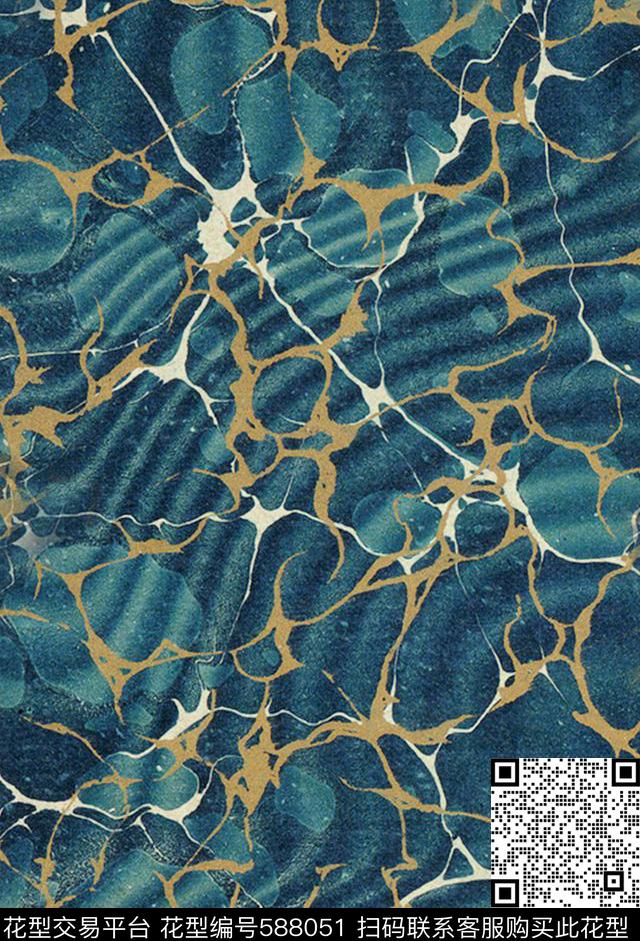 大理石纹路肌理风数码印花华亿平台下载（图片编号: 588051） - 瓦栏（Walan）