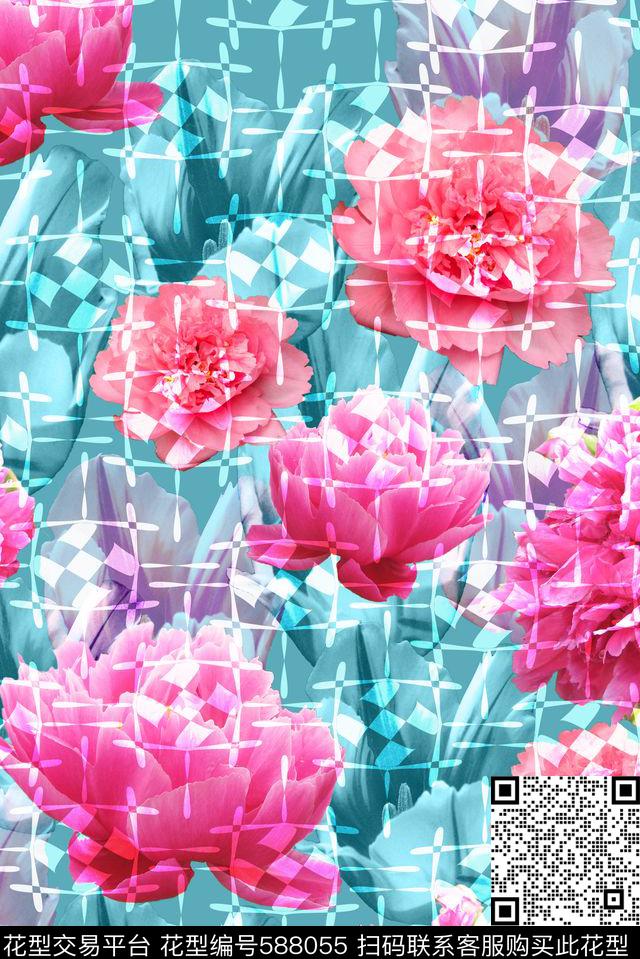 零点--女装花卉经典数码印花华亿平台下载（图片编号: 588055） - 瓦栏（Walan）