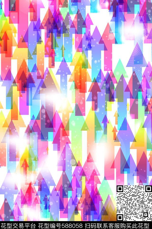 抽象炫彩彩色数码印花华亿平台下载（图片编号: 588058） - 瓦栏（Walan）
