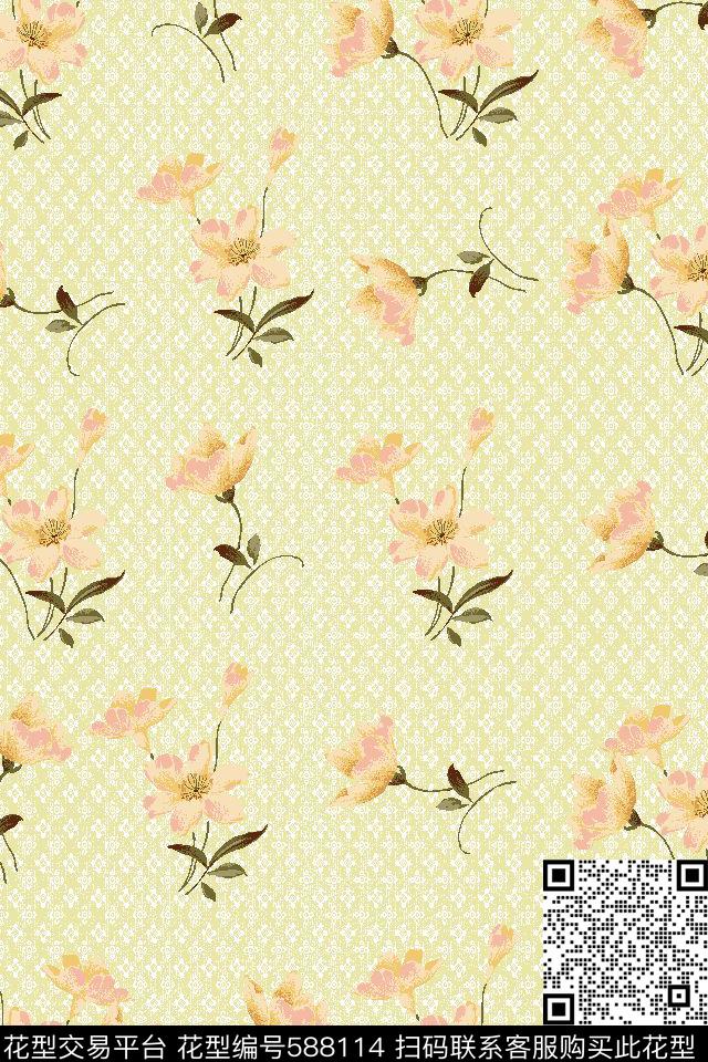 田园风小碎花传统印花华亿平台下载（图片编号: 588114） - 瓦栏（Walan）