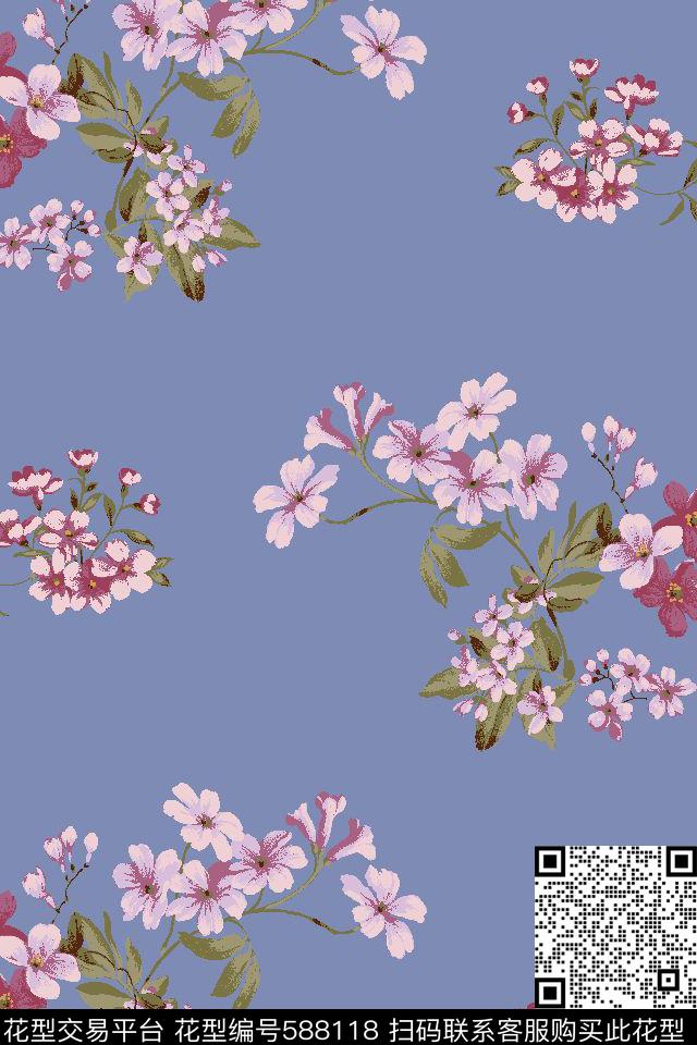 田园风小碎花传统印花华亿平台下载（图片编号: 588118） - 瓦栏（Walan）