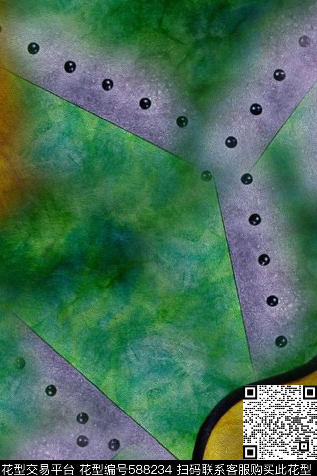 休闲几何油画数码印花华亿平台下载（图片编号: 588234） - 瓦栏（Walan）