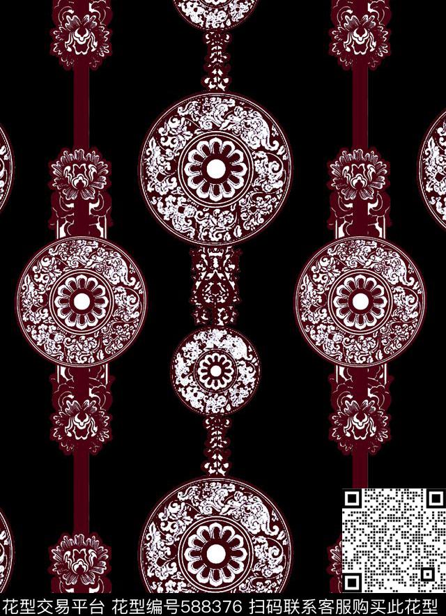 民族复古简约传统印花华亿平台下载（图片编号: 588376） - 瓦栏（Walan）