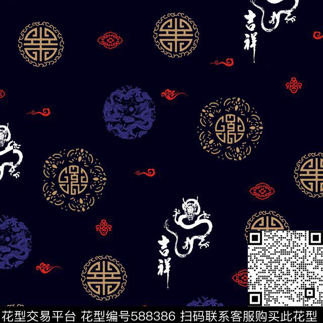 民族复古时尚传统印花华亿平台下载（图片编号: 588386） - 瓦栏（Walan）