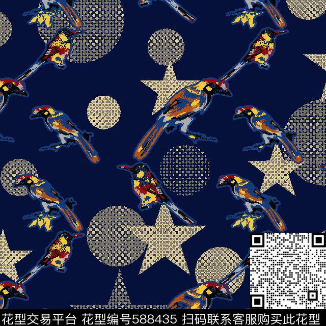 时尚潮流星星动物传统印花华亿平台下载（图片编号: 588435） - 瓦栏（Walan）