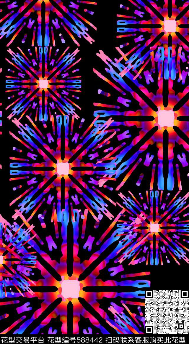 格子抽象图案梦幻时尚数码印花华亿平台下载（图片编号: 588442） - 瓦栏（Walan）