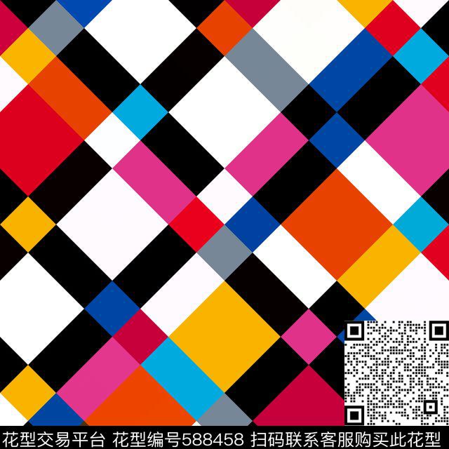 几何菱形格子传统印花华亿平台下载（图片编号: 588458） - 瓦栏（Walan）