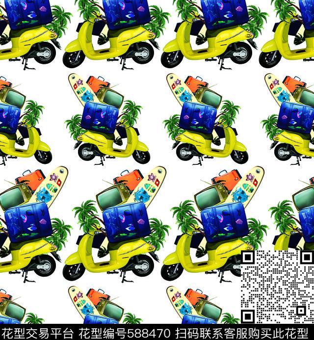 休闲摩托车电视机数码印花华亿平台下载（图片编号: 588470） - 瓦栏（Walan）