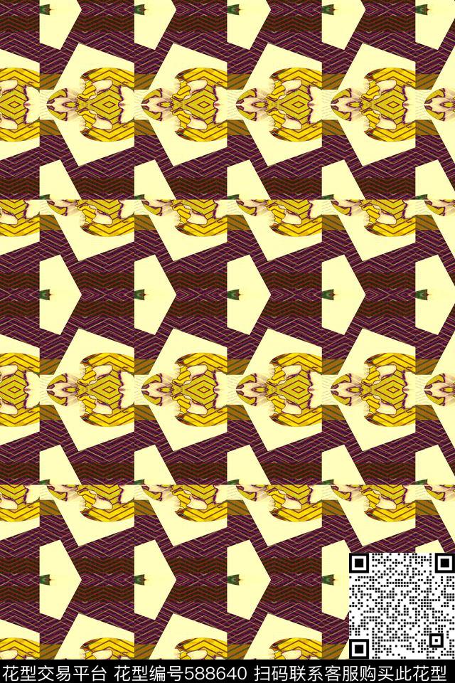 数码华亿平台二方连续图几何传统印花华亿平台下载（图片编号: 588640） - 瓦栏（Walan）
