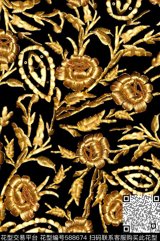 宫廷风欧式民族风数码印花华亿平台下载（图片编号: 588674） - 瓦栏（Walan）