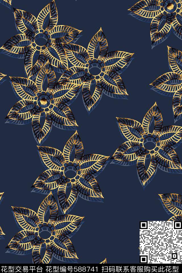 动物纹抽象数码印花华亿平台下载（图片编号: 588741） - 瓦栏（Walan）