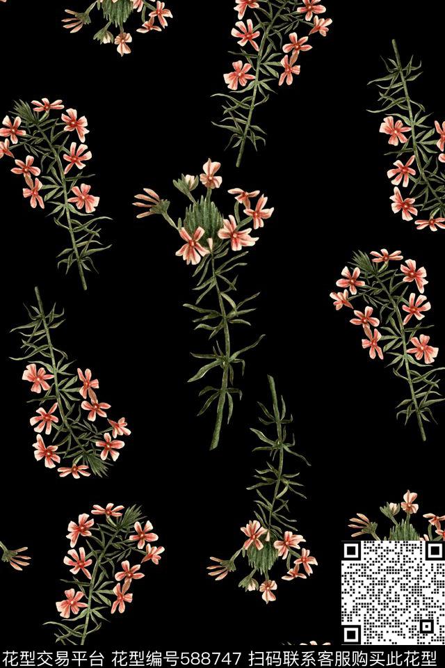 田园花卉碎花数码印花华亿平台下载（图片编号: 588747） - 瓦栏（Walan）