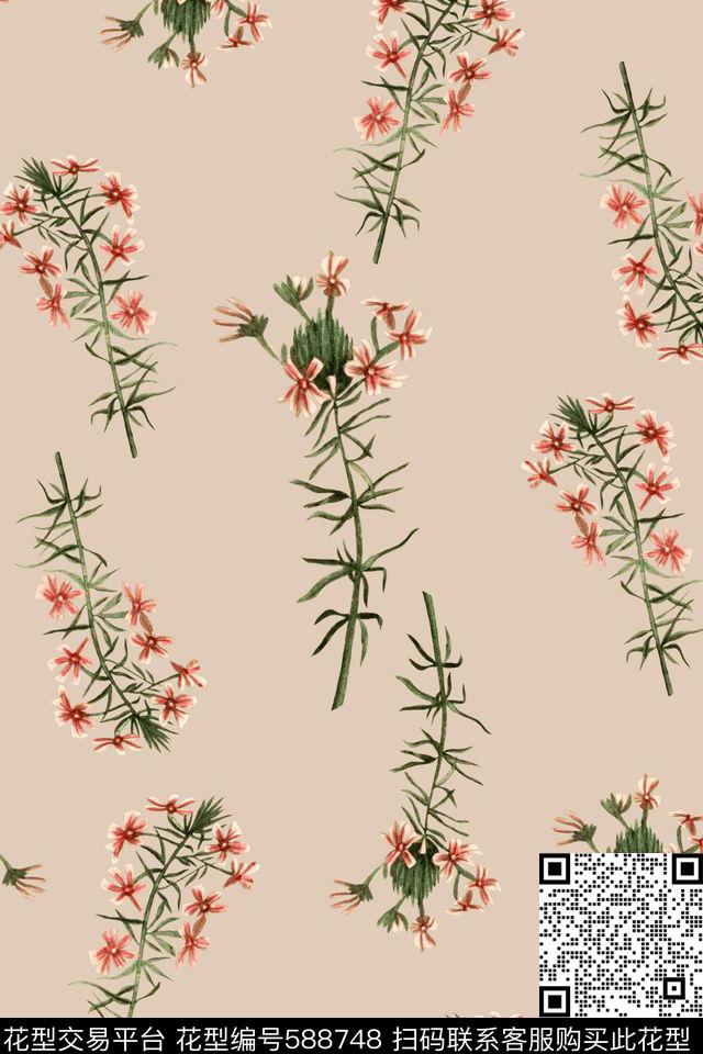 田园花卉碎花数码印花华亿平台下载（图片编号: 588748） - 瓦栏（Walan）