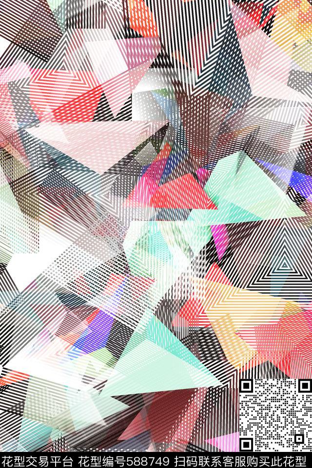 炫彩条纹斜纹数码印花华亿平台下载（图片编号: 588749） - 瓦栏（Walan）