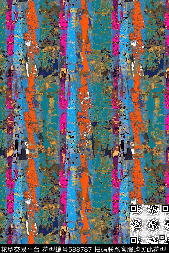 原创创意抽象数码印花华亿平台下载（图片编号: 588787） - 瓦栏（Walan）