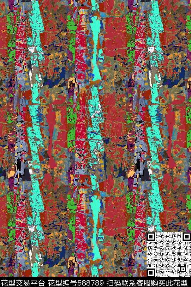 原创创意抽象数码印花华亿平台下载（图片编号: 588789） - 瓦栏（Walan）