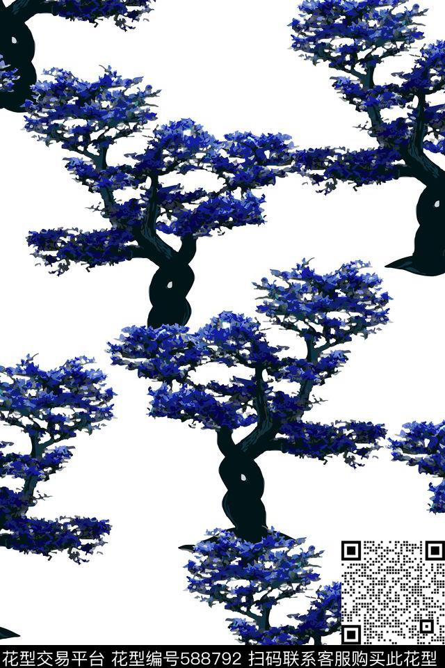 清新抽象水彩数码印花华亿平台下载（图片编号: 588792） - 瓦栏（Walan）