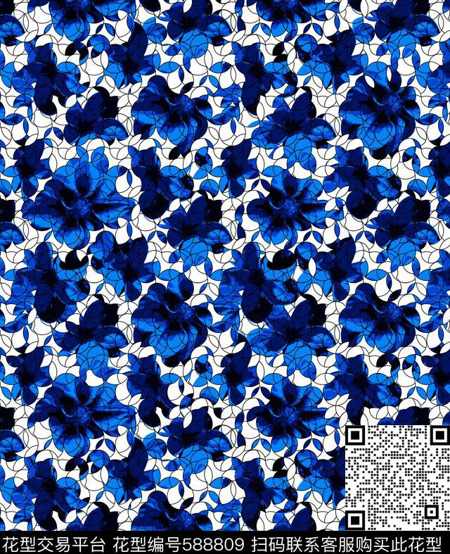 时尚休闲几何不规则大花纹传统印花华亿平台下载（图片编号: 588809） - 瓦栏（Walan）
