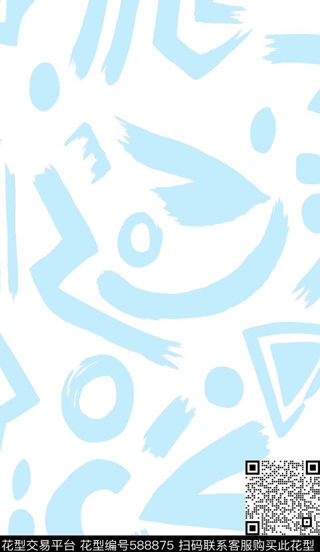 趣味几何欧美大牌风范传统印花华亿平台下载（图片编号: 588875） - 瓦栏（Walan）