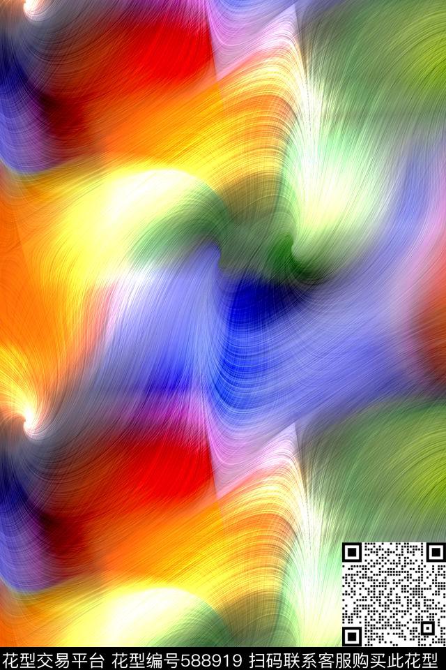 抽象渐变泳装数码印花华亿平台下载（图片编号: 588919） - 瓦栏（Walan）