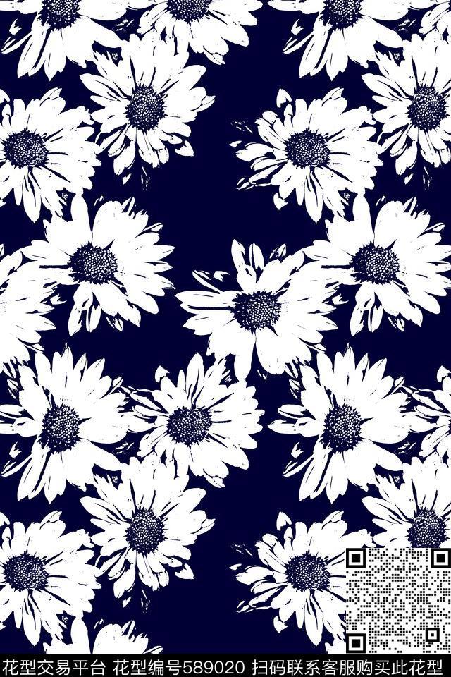 花卉大花原创传统印花华亿平台下载（图片编号: 589020） - 瓦栏（Walan）