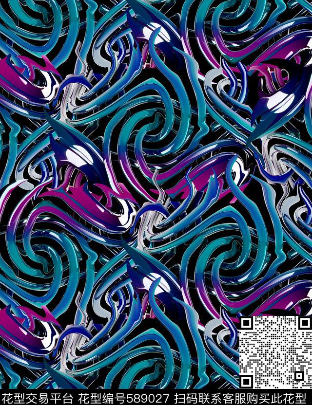 个性立体3D流动男装印花数码印花华亿平台下载（图片编号: 589027） - 瓦栏（Walan）