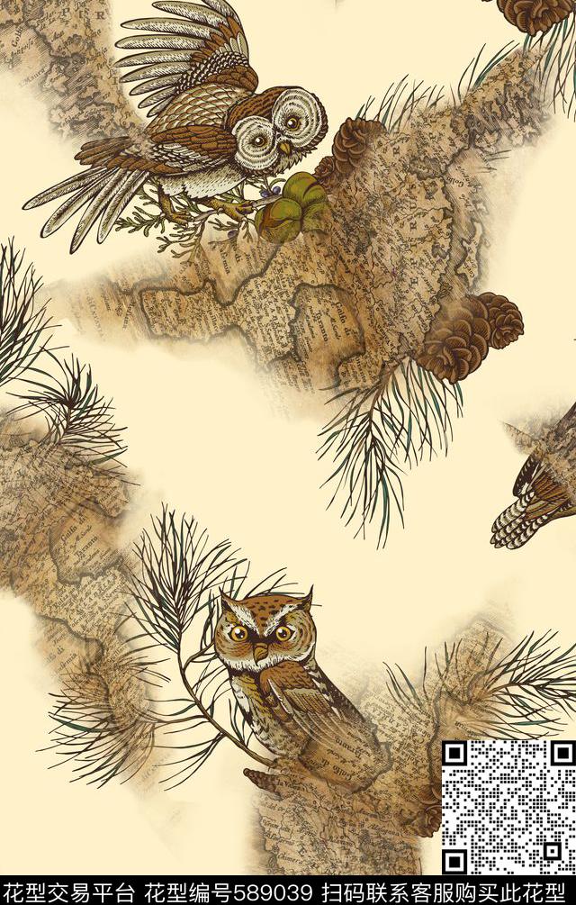 动物华亿平台动物纹个性休闲古典复古华亿平台数码印花华亿平台下载（图片编号: 589039） - 瓦栏（Walan）