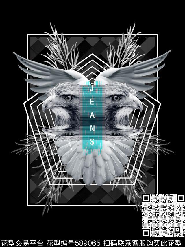 动物老鹰鹰头数码印花华亿平台下载（图片编号: 589065） - 瓦栏（Walan）