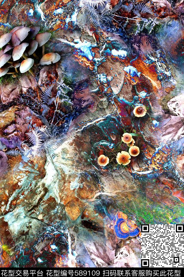 时尚地表菌类数码印花华亿平台下载（图片编号: 589109） - 瓦栏（Walan）