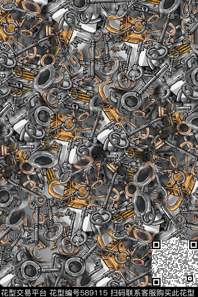 欧美大牌风格金属时尚数码印花华亿平台下载（图片编号: 589115） - 瓦栏（Walan）