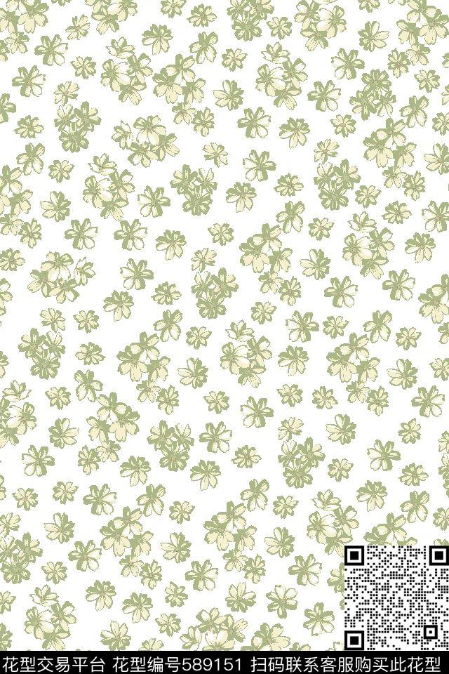 田园风小碎花花朵传统印花华亿平台下载（图片编号: 589151） - 瓦栏（Walan）