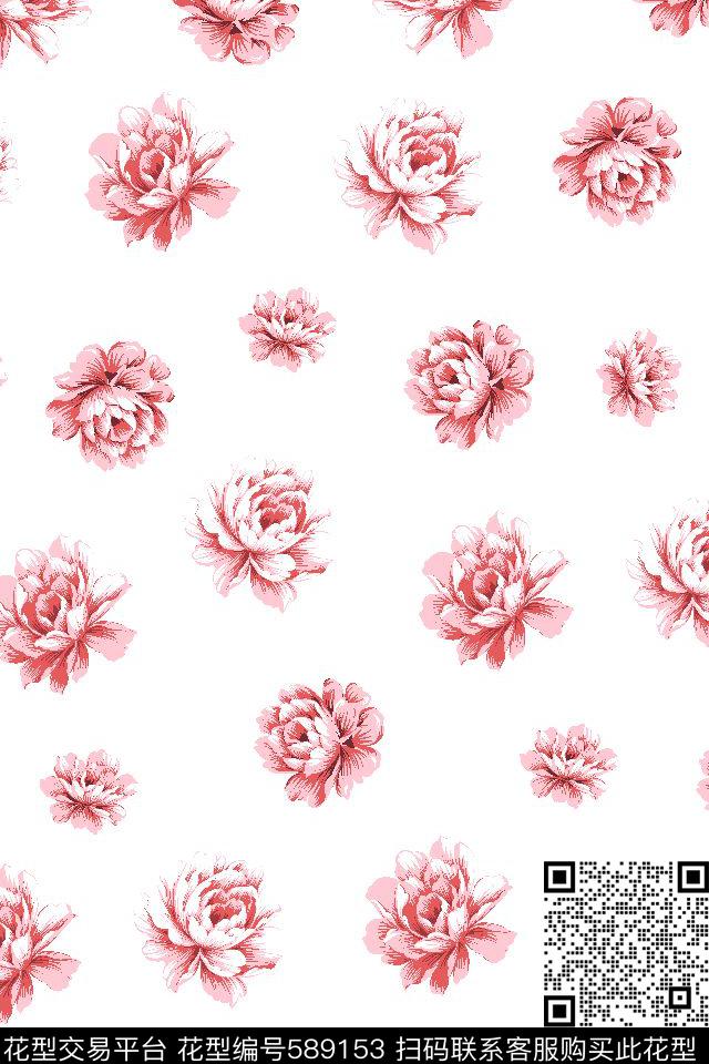 田园风花朵传统印花华亿平台下载（图片编号: 589153） - 瓦栏（Walan）