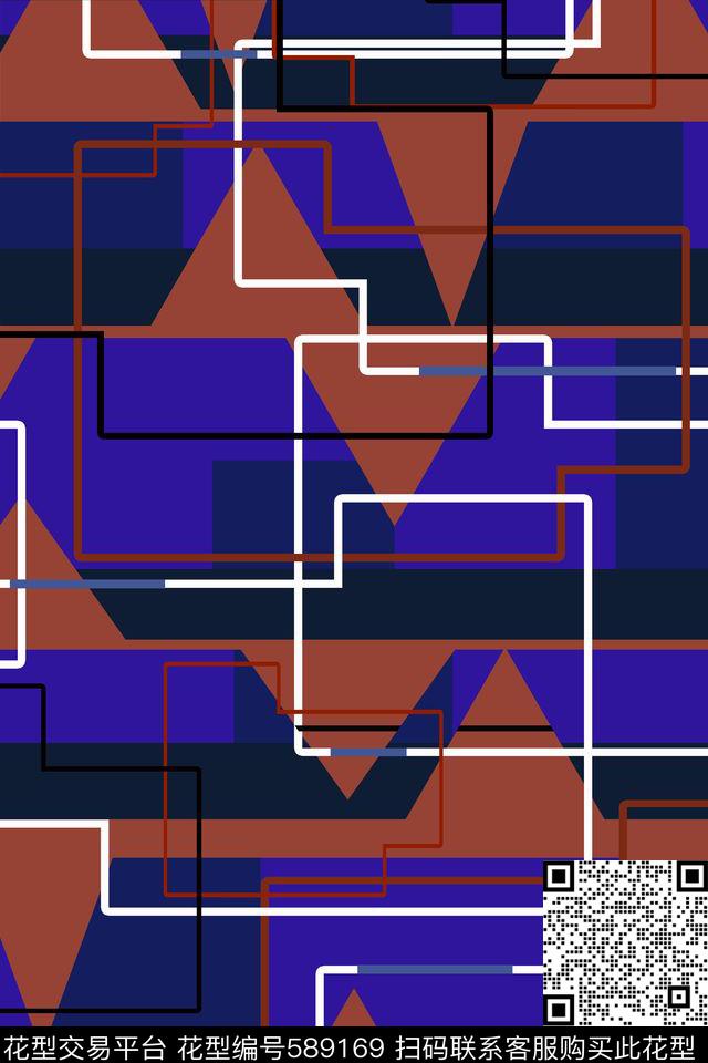 几何线条线轮廓传统印花华亿平台下载（图片编号: 589169） - 瓦栏（Walan）