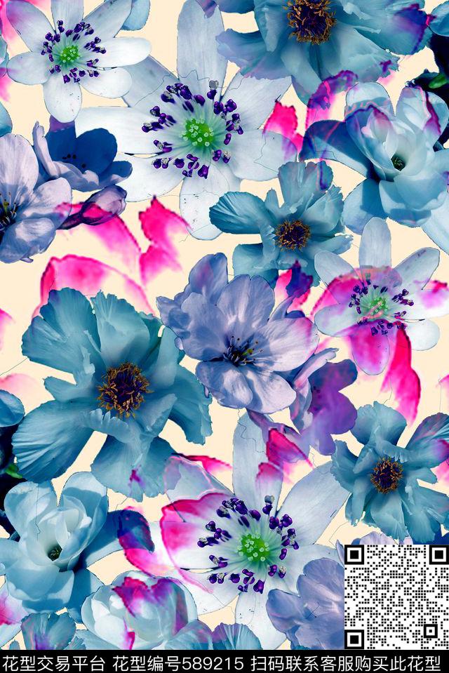 零点--女装花卉简洁数码印花华亿平台下载（图片编号: 589215） - 瓦栏（Walan）