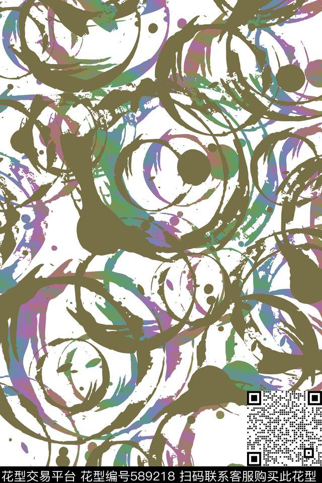 零点--男装抽象创意数码印花华亿平台下载（图片编号: 589218） - 瓦栏（Walan）